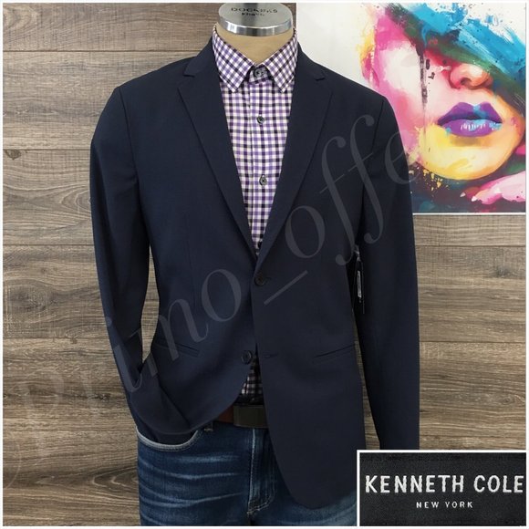 New Kenneth Cole Mens Blazer‎ Sport Coat Two Button Jacket Size 42R Casual Suits